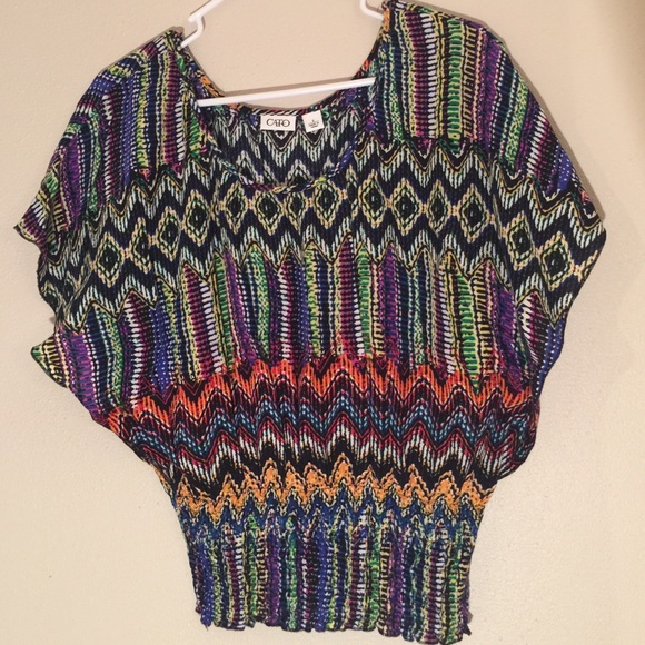 Cato multicolored dolman top. Small - Picture 2 of 4